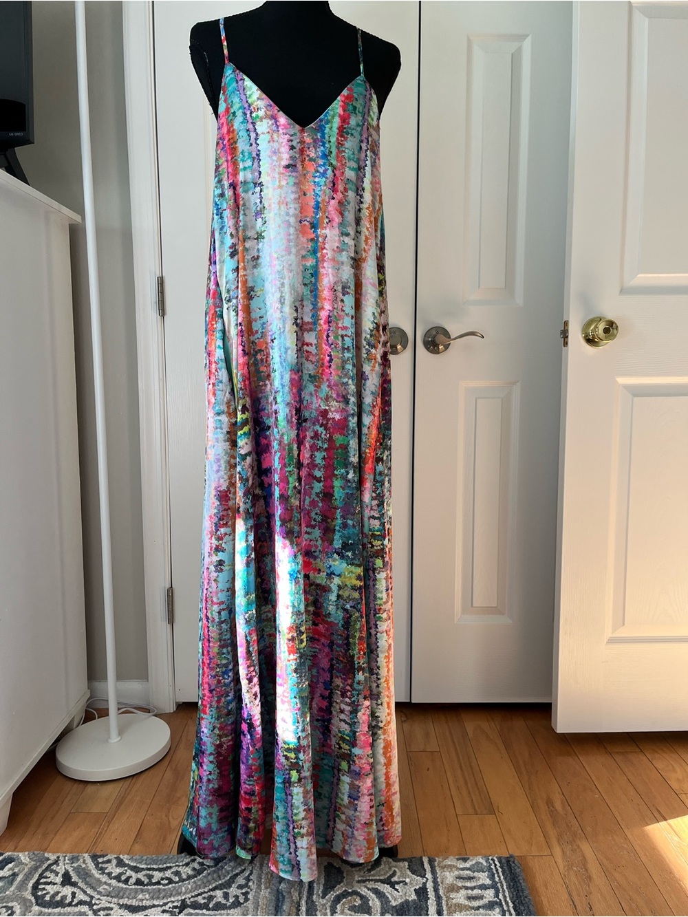 Leslie Fay Maxi Dress | Pockets | Built-In Bra | Sz M EUC
